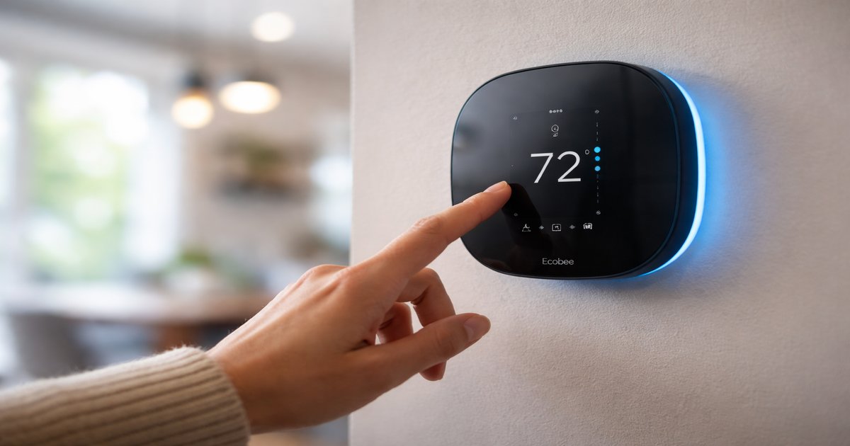 ecobee smart thermostat in use